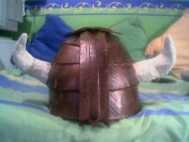 A helmet made as part of a Knightmare halloween outfit by a Knightmare fan.