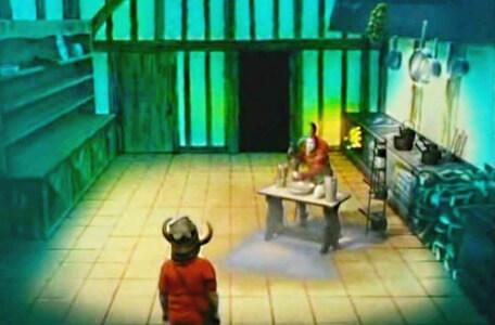 Knightmare Series 2 Team 12. Folly makes a mess in the kitchen in Level 1.