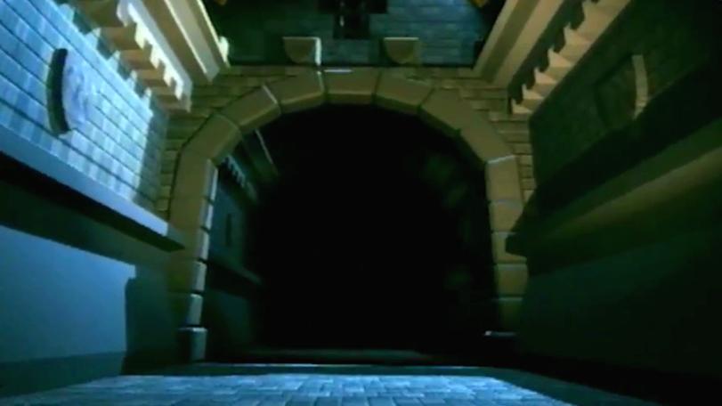 The entrance corridor of Linghorm, Lord Fear's palace in Series 8.