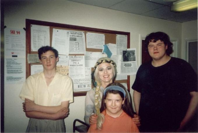 Paul Boland and friends meet Iona Kennedy (Greystagg) by the dressing rooms.