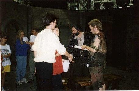 Ray Lockton and team mix with cast and crew after their victory.