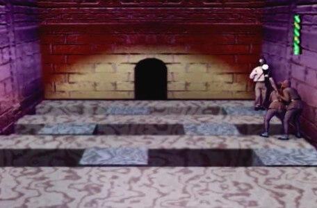 Knightmare Series 7 Team 7. Barry must backtrack on a floorpuzzle into the line of waiting goblins.