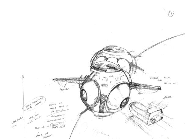 The Satellite Game - sketch 2 of the Enigma Satellite by David Rowe