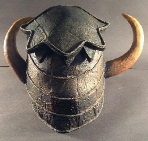 Rear view of the original Helmet of Justice from Knightmare.