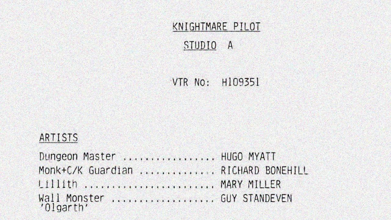 An excerpt from the script of the pilot of Knightmare.