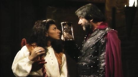 Knightmare Series 8. Treguard holds an hourglass as he debates whether to begin a final quest.