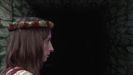 Veruca (Isy Suttie) in the closing moments of the Geek Week episode of Knightmare (2013).