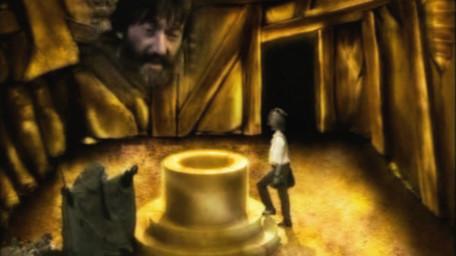 The Cauldron Room or Crone Room, based on a handpainted scene by David Rowe, as shown on Series 2 of Knightmare (1988).