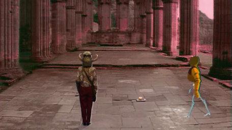 The abbey (Rievaulx Abbey) in Series 6 of Knightmare.