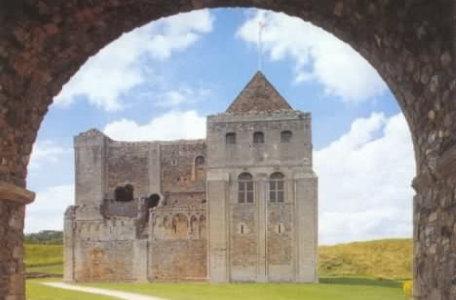 A view of the approach to Castle Rising through the arch.