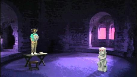 A circular room, as seen in Series 4 of Knightmare (1992).