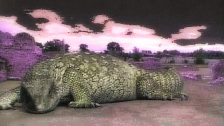 A lizard in the Ruins of Dungarth, as seen in Series 4 of Knightmare (1990).