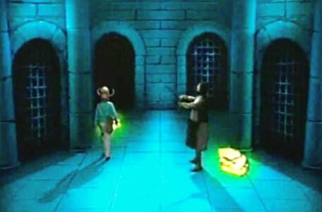 Knightmare Series 2 Team 9. Jamie is chased by the automatum as he attempts to collect pieces of a medal.