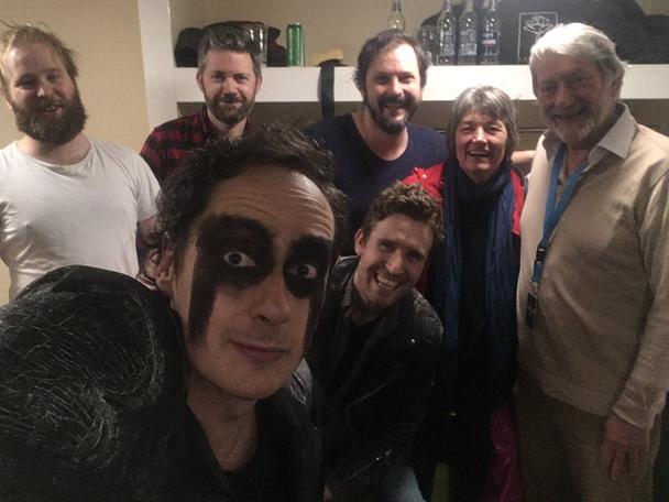 Hugo Myatt with the Knightmare Live cast at the Sci-Fi Weekender 9 in Wales, 2018.