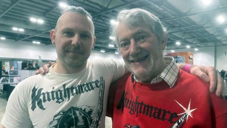 Oliver Duhl (Series 8, Team 7 Dungeoneer) with Hugo Myatt at FanX Live in October 2024. 