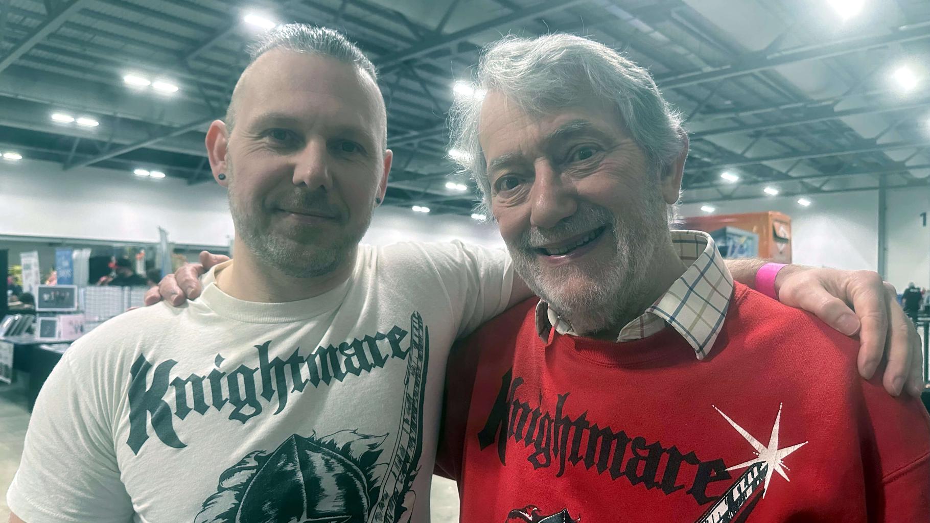 Oliver Duhl (Series 8, Team 7 Dungeoneer) with Hugo Myatt at FanX Live in October 2024. 