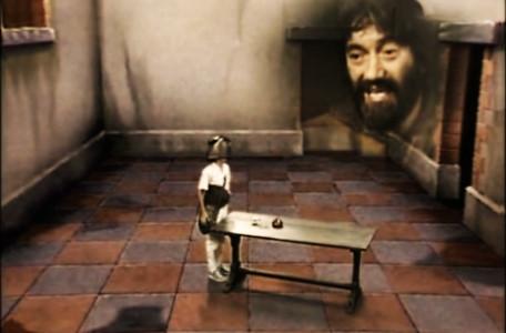 Knightmare Series 1 Team 1. Treguard issues a warning in the Level 1 clue room.