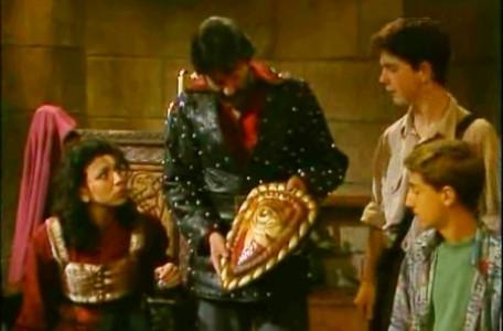 Knightmare Series 7 Team 7. Treguard examines the Shield that Barry has returned with.