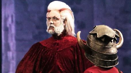 Hordriss the Confuser, played by Clifford Norgate, as seen in Series 4 of Knightmare (1990).