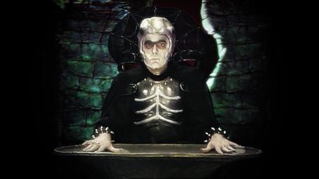 Lord Fear, the Leader of the Opposition, as played by Mark Knight in Series 6 of Knightmare (1992).