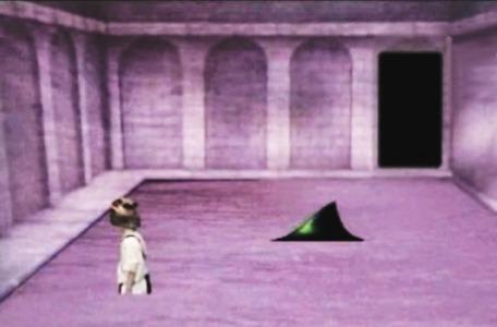 Knightmare Series 3 Team 11. Martin is submerged in water while a shark swims around.