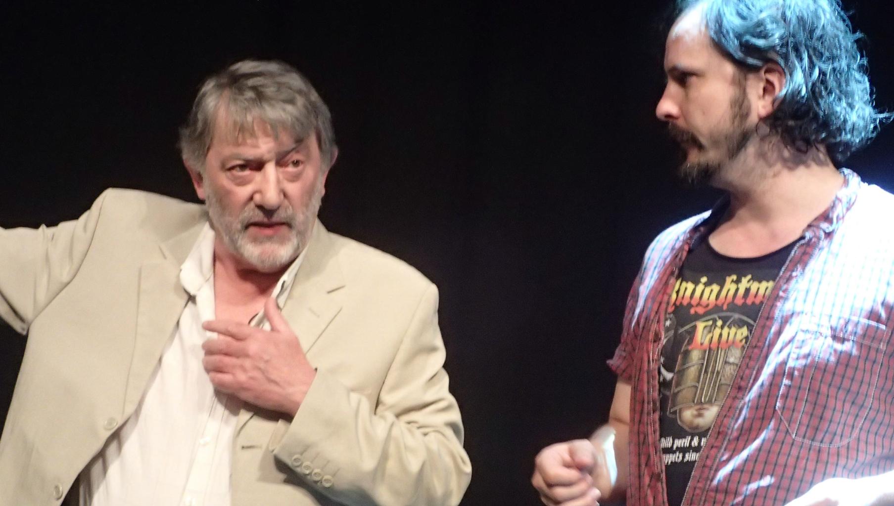 Hugo Myatt in rehearsals with Paul Flannery for Knightmare Live (2016). Picture credit: Jackie Vance.