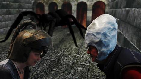 BBC's Nicky Price as a dungeoneer faces off against Knightmare creator Tim Child as Lord Fear.