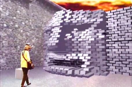 Knightmare Series 5 Team 1. A wall forms into a blocker in front of Kathryn.