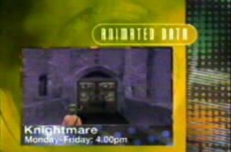 An advert for Knightmare repeats on the Sci-Fi Channel, with Series 4 imagery from 1990.