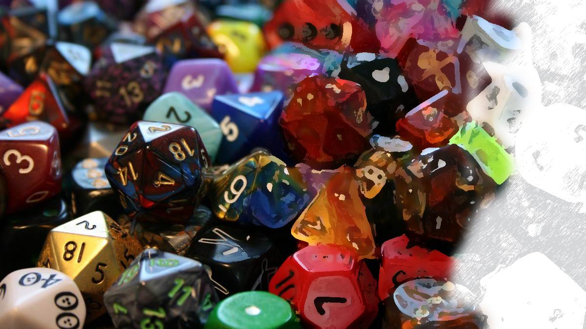 A pool of dice being drawn
