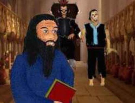 Merlin in the Unholy King's chambers in the second season of the Knightmare RPG.
