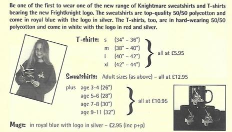 T-shirts, sweatshirts and mugs advertised in The Quest Issue 1.1