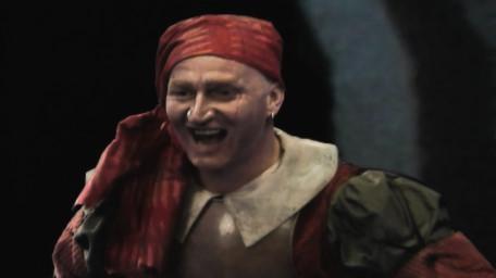 Raptor, the brigand, as played by Cliff Barry in Series 8 of Knightmare (1994).