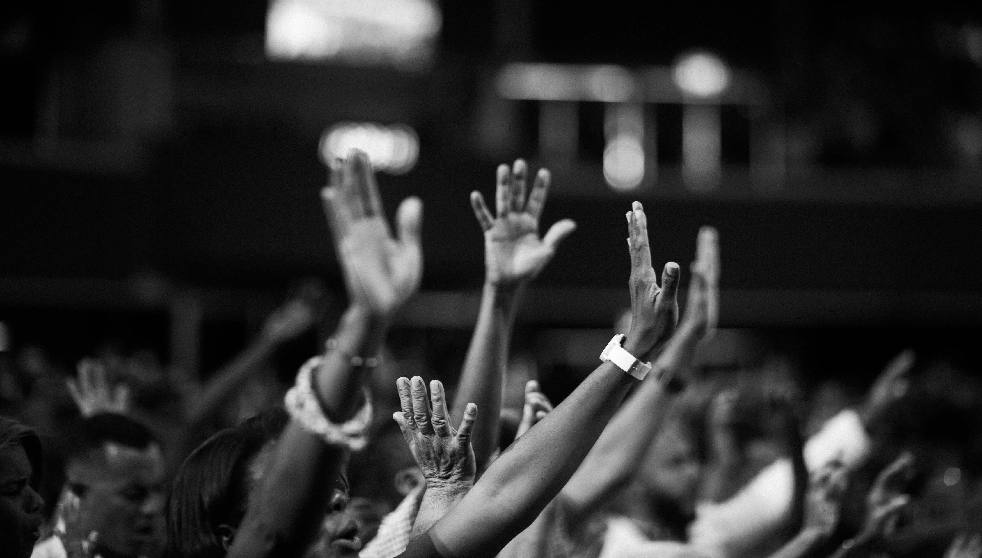 Hands being raised