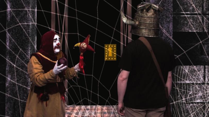 Nick Collett as Sylvester the Jester in the 2013 Geek Week Episode of Knightmare.