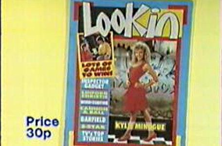 An advert for Look In magazine in 1987, featuring Kylie Minogue.