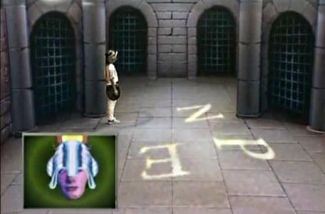 Knightmare Series 1 Team 1. The team collect letters in the first room of the dungeon.
