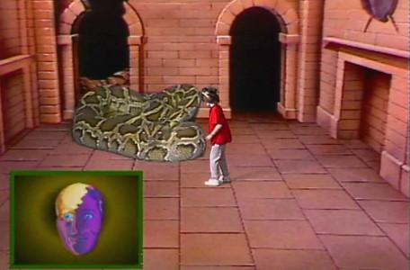 Knightmare Series 1 Team 2. Maeve twists and turns to avoid a snake.