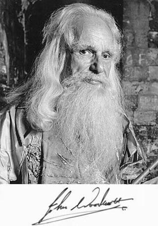 A 1988 signed character shot of Merlin (John Woodnutt).