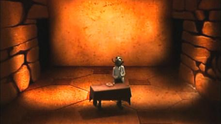 A variant of the Level 1 clue room, based on a handpainted scene by David Rowe, as shown on Series 2 of Knightmare (1988).