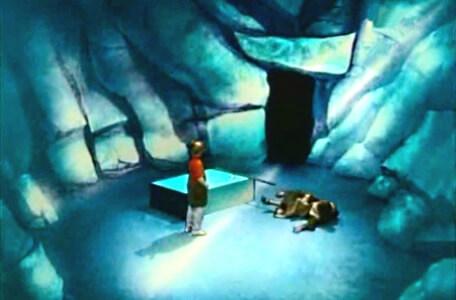 Knightmare Series 2 Team 12. Steven knocks over Cedric as he lands in Level 2.