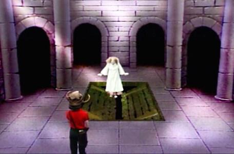 Knightmare Series 3 Team 4. Mellisandre falls through a trapdoor in Level 1.