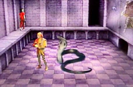 Knightmare Series 3 Team 8. Douglas abandons Motley to a snake attack.