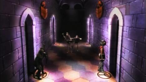 Series 3, Quest 12. Chris is pursued by four goblins across the corridor.