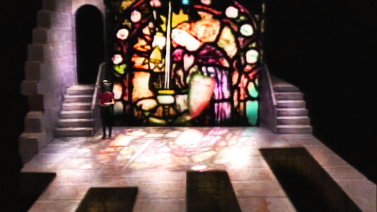 Series 3, Quest 4. Leo sprinkles dust at the stained glass window in Level 3.