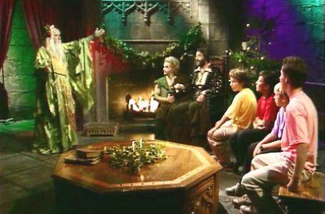 Knightmare Series 4 - End of series. Merlin conjures up a Christmas wreath.