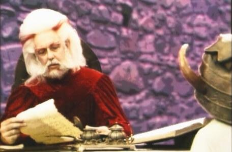 Knightmare Series 4 Quest 2. Hordriss the Confuser reads from a list.