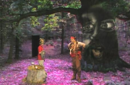 Knightmare Series 4 Quest 4. Oakley the Tree Troll awakens behind Fatilla the Hun.
