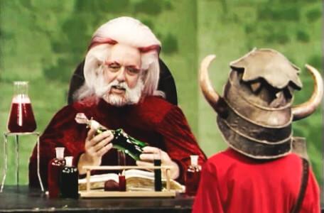 Knightmare Series 4 Quest 6. Hordriss explains a bottle of green potion.