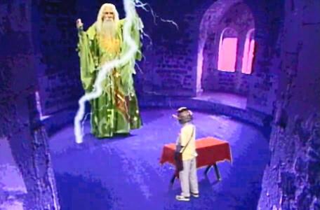 Knightmare Series 4 Quest 8. Merlin arrives in Level 3 after a summoning.